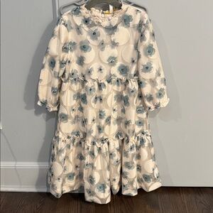 KidiChic floral blue and cream dress, size 10